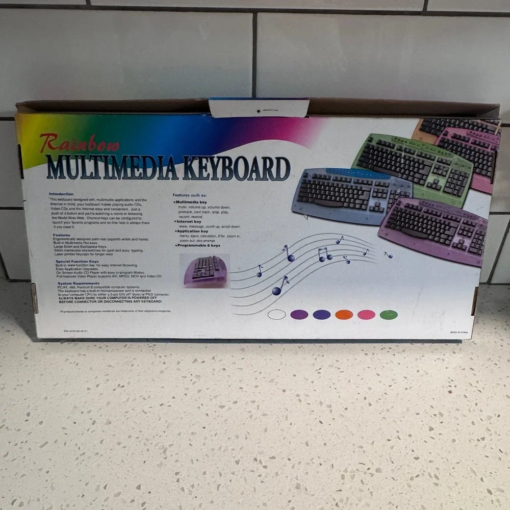 Eagle‎ Touch Rainbow Multimedia Keyboard Purple Translucent Y2K MCK-800 Vintage